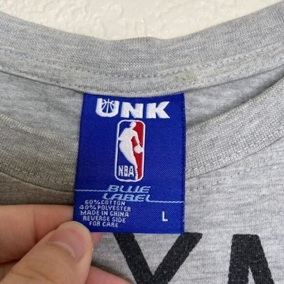 UNK NBA Blue Label Gray Brooklyn Nets Spellout Tee Large - Picture 4 of 6